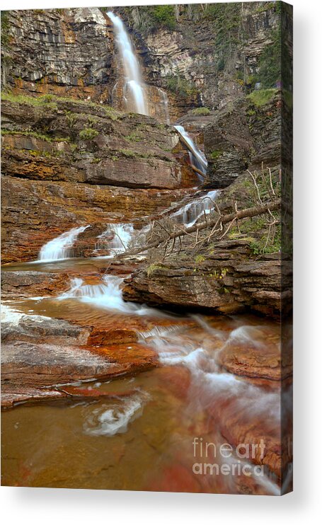 Virginia Falls Acrylic Print featuring the photograph Virginia Red Rock Falls by Adam Jewell