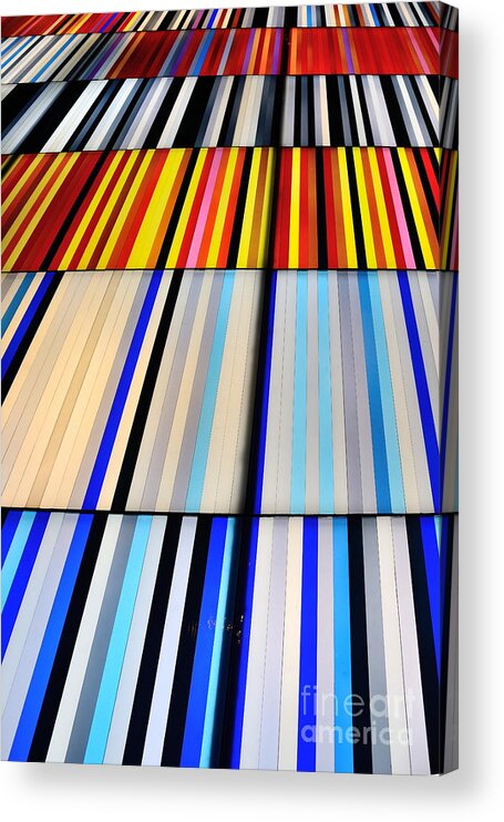 Warp Speed Color Colors Lines Perspective Abstract Acrylic Print featuring the photograph Warp Speed 9430 by Ken DePue