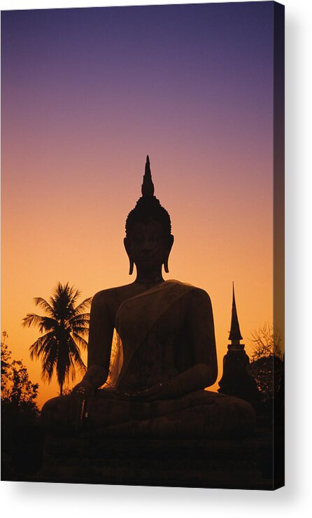 Ancient Acrylic Print featuring the photograph Wat Mahathat by Gloria and Richard Maschmeyer - Printscapes