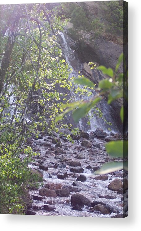 Landscape Acrylic Print featuring the photograph Waterfall Beauty by Sarah Bauer
