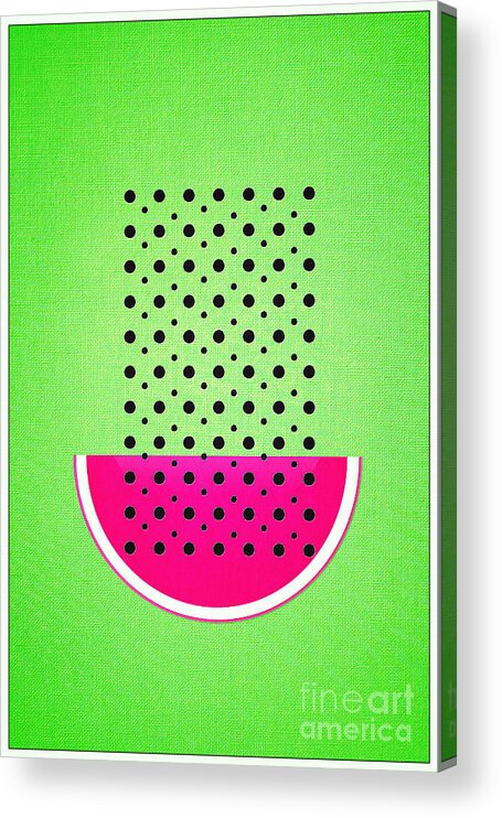 Watermelon Acrylic Print featuring the digital art Watermelon by Binka Kirova