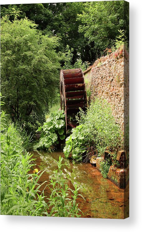 Waterwheel Acrylic Print featuring the photograph Waterwheel And Mill Race by Jeff Townsend