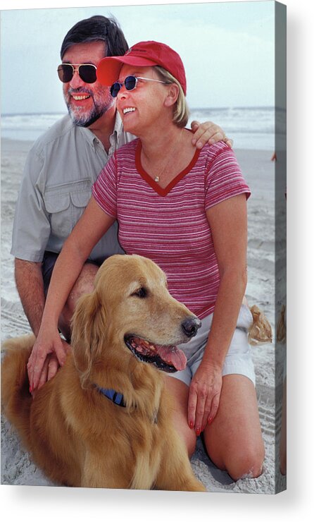 Man Acrylic Print featuring the photograph We Love our Dog by Carl Purcell