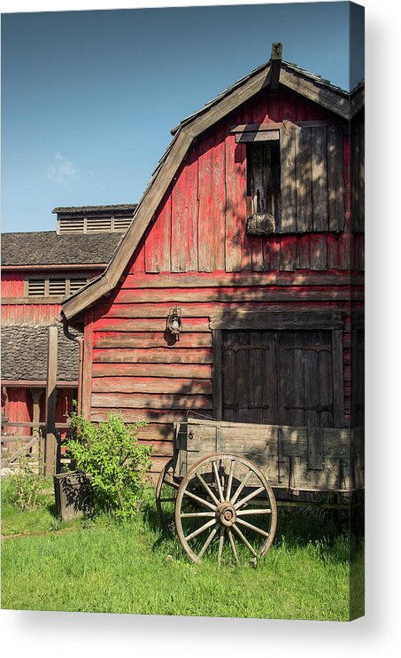 Vertical Acrylic Print featuring the photograph Western Barn by Carlos Caetano