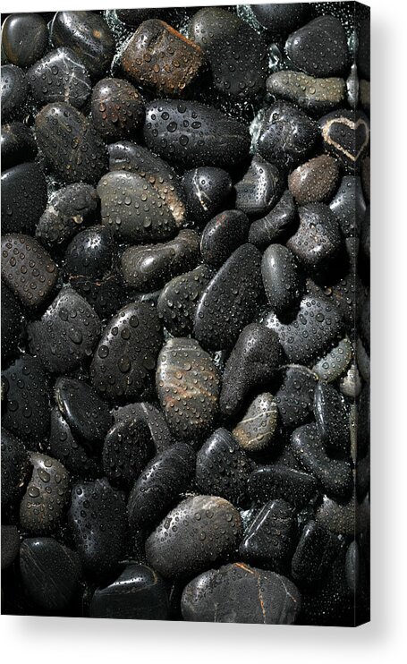 Background Acrylic Print featuring the photograph Wet River Rocks by Mike Ledray