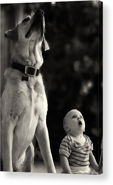 Child Acrylic Print featuring the photograph What Is That by Stelios Kleanthous