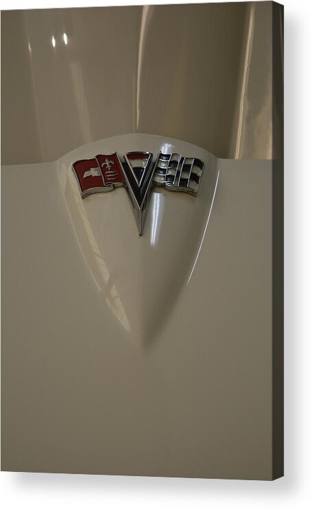 Kentucky Acrylic Print featuring the photograph White Corvette by FineArtRoyal Joshua Mimbs