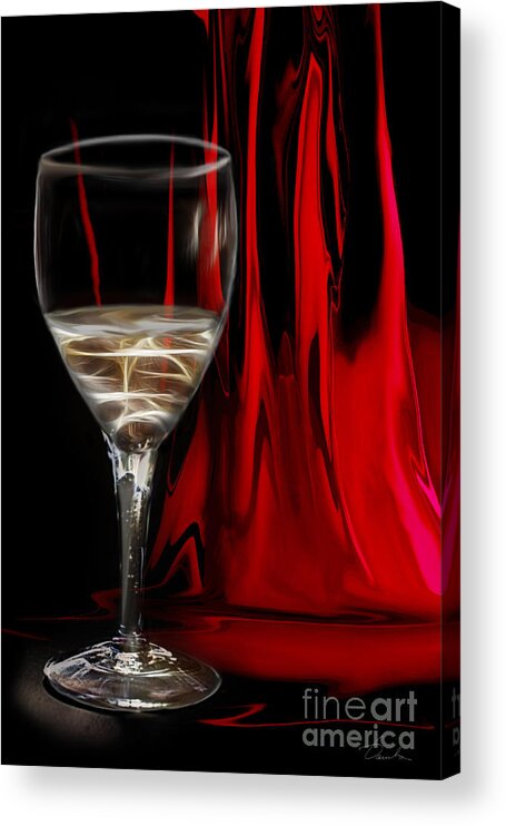 White Wine Acrylic Print featuring the photograph White on red by Danuta Bennett