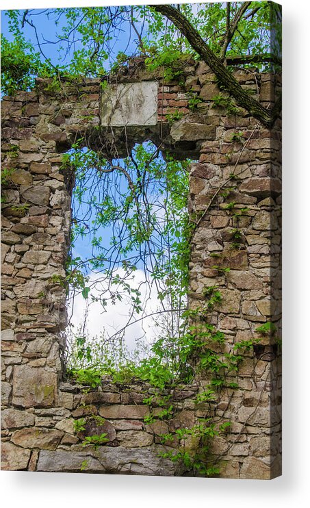 Window Acrylic Print featuring the photograph Window Ruin at Bridgetown Millhouse Bucks County Pa by Bill Cannon