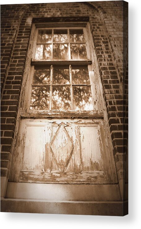 Window Acrylic Print featuring the photograph Window - Sepia by Beth Vincent