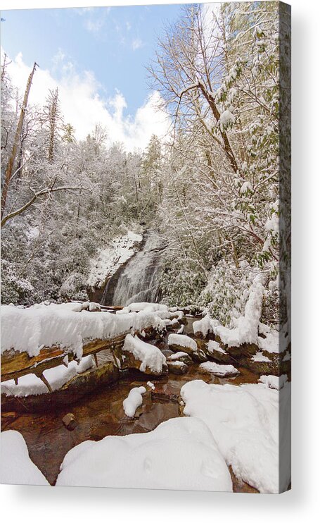 Helton Creef Falls Acrylic Print featuring the photograph Winter at Helton Creek Falls by Kelly Kennon