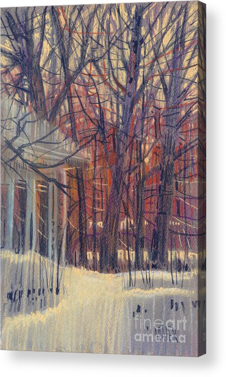 Winter Acrylic Print featuring the drawing Winter's Snow by Donald Maier