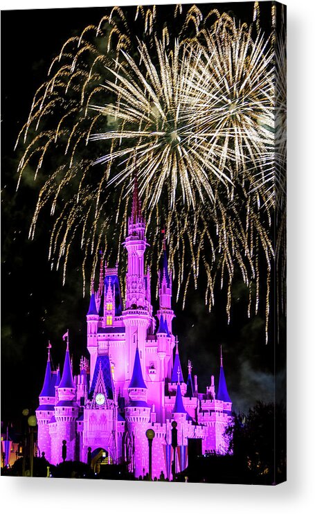 Disney Acrylic Print featuring the photograph Wishes fireworks Disney world by Andy Myatt
