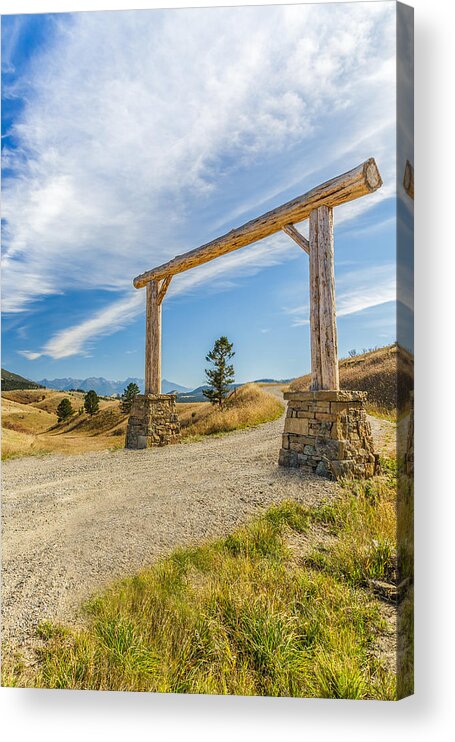 Arch Acrylic Print featuring the photograph Wooden Arch Entrance by Leigh Anne Meeks