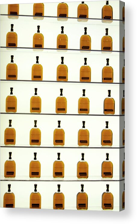 American Acrylic Print featuring the photograph Woodford Reserve Visitors Center bottle display by Karen Foley