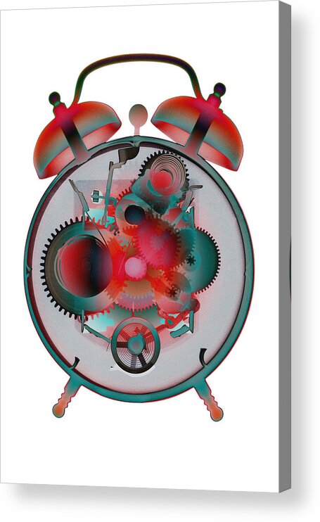 X-ray Art Photography Acrylic Print featuring the photograph X-ray Alarm Clock No.1 by Roy Livingston