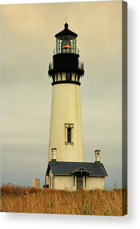 Yaquina Head Lighthouse Acrylic Print featuring the photograph Yaquina Head Lighthouse - Newport OR by Alexandra Till
