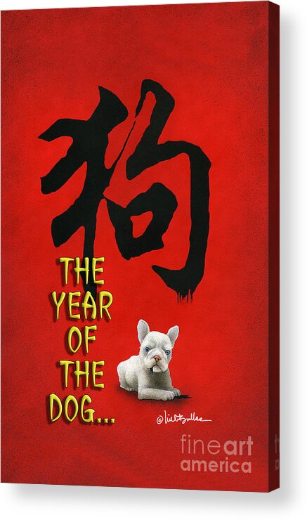 Will Bullas Acrylic Print featuring the painting Year Of The Dog ... 2018 by Will Bullas