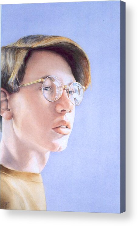 Portrait Acrylic Print featuring the painting Young Nate by Barbara Pease