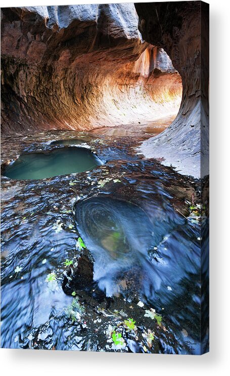 No People Acrylic Print featuring the photograph Zion National Park Subway by Brett Pelletier