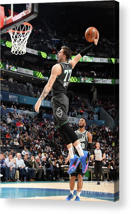 Luka Doncic Acrylic Print featuring the photograph 2019 Mtn Dew Ice Rising Stars by Andrew D. Bernstein