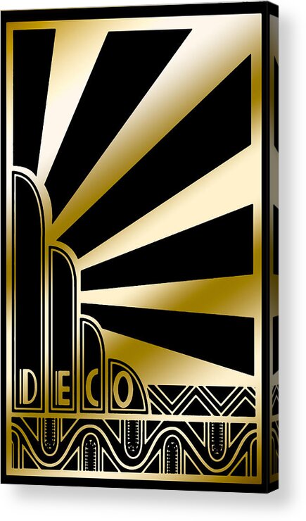 Art Deco Acrylic Print featuring the digital art Art Deco Poster 2019 by Chuck Staley