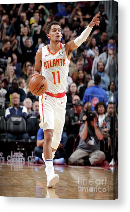 Trae Young Acrylic Print featuring the photograph Atlanta Hawks V Detroit Pistons by Brian Sevald