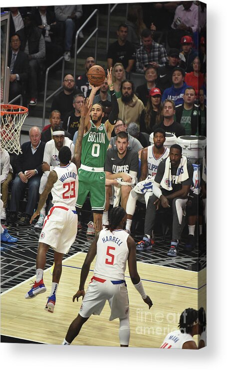 Jayson Tatum Acrylic Print featuring the photograph Boston Celtics V La Clippers by Adam Pantozzi