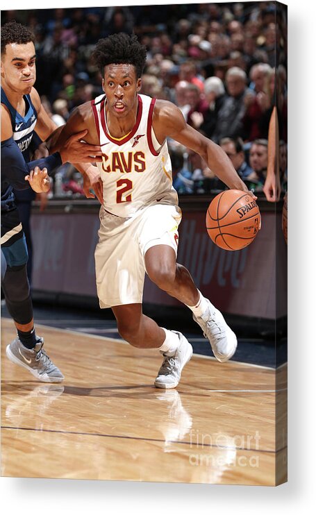 Collin Sexton Acrylic Print featuring the photograph Cleveland Cavaliers V Minnesota by David Sherman