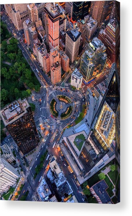 Estock Acrylic Print featuring the digital art Columbus Circle, Nyc #1 by Antonino Bartuccio