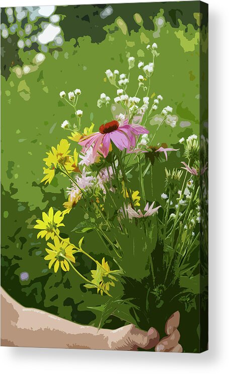 Plants Acrylic Print featuring the digital art Cut flowers #1 by Garden Gate magazine
