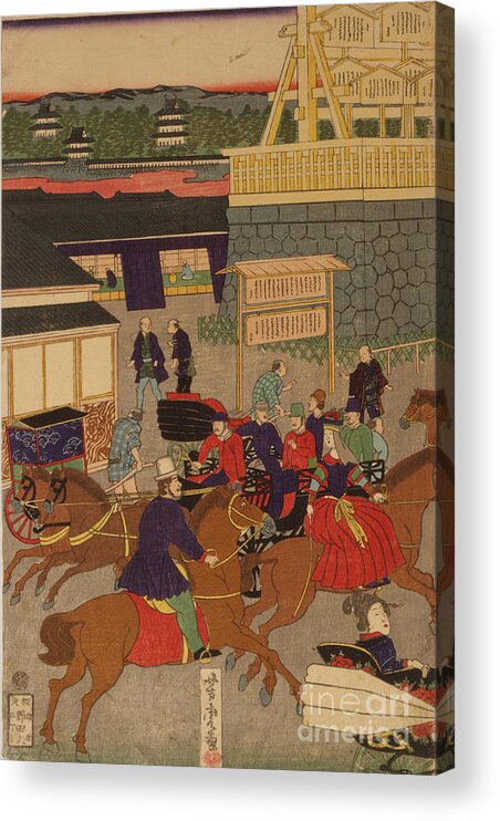 Art Acrylic Print featuring the drawing Flourishing Nihonbashi Section #1 by Heritage Images