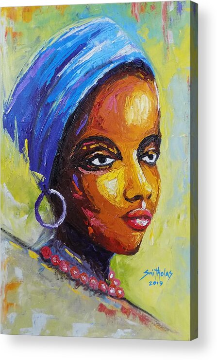 Living Room Acrylic Print featuring the painting Hope #1 by Olaoluwa Smith