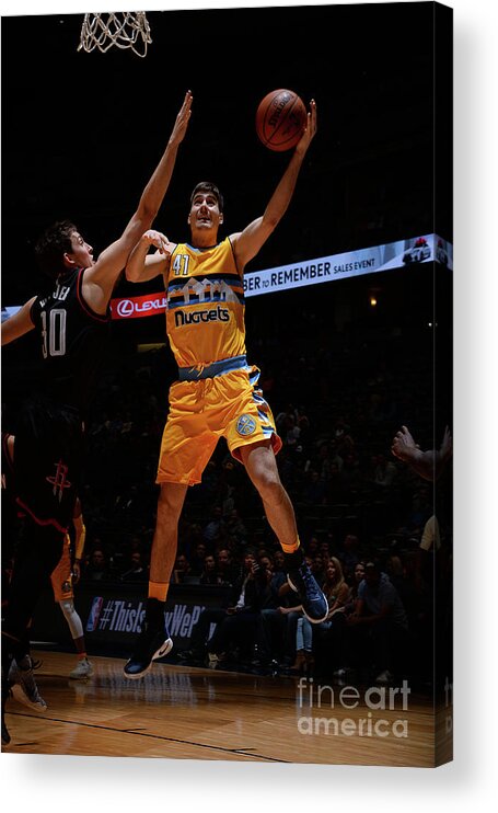 Nba Pro Basketball Acrylic Print featuring the photograph Houston Rockets V Denver Nuggets by Bart Young