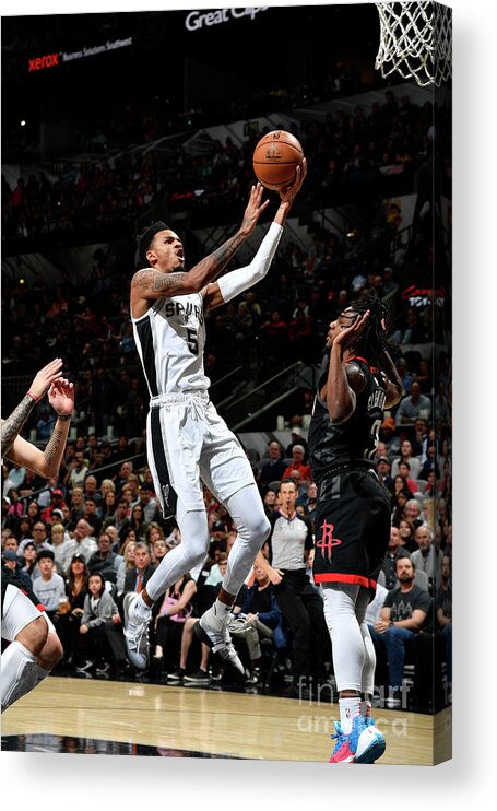 Nba Pro Basketball Acrylic Print featuring the photograph Houston Rockets V San Antonio Spurs by Logan Riely