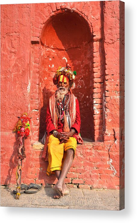 Religious Acrylic Print featuring the photograph Into The Red #1 by Md Mahabub Hossain Khan