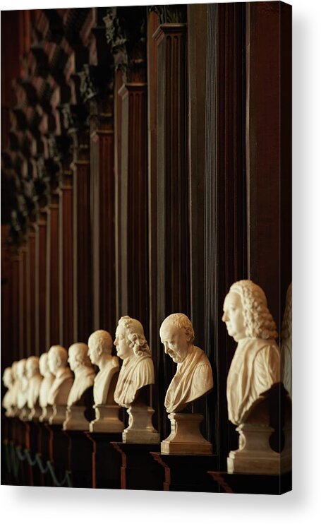 Estock Acrylic Print featuring the digital art Ireland, Dublin, The Busts Of Prominent Scholars In The Old Library, Trinity College #1 by Richard Taylor