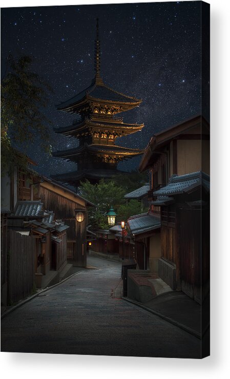Kyoto Acrylic Print featuring the photograph Kyoto Night #1 by Richard Vandewalle