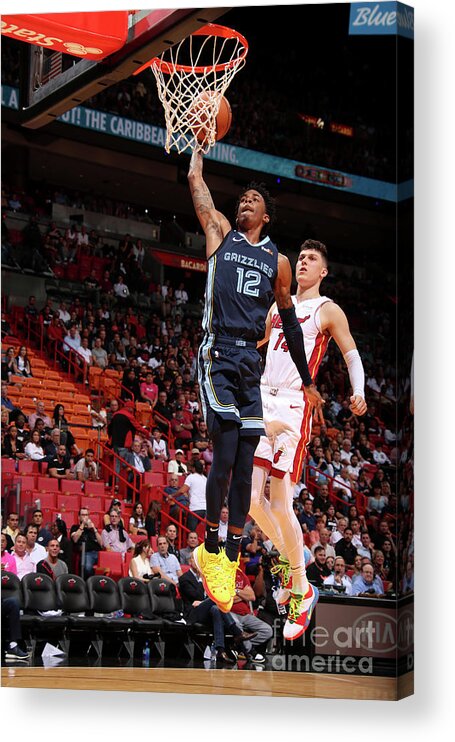 Nba Pro Basketball Acrylic Print featuring the photograph Memphis Grizzlies V Miami Heat by Issac Baldizon