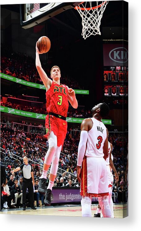 Kevin Huerter Acrylic Print featuring the photograph Miami Heat V Atlanta Hawks by Scott Cunningham