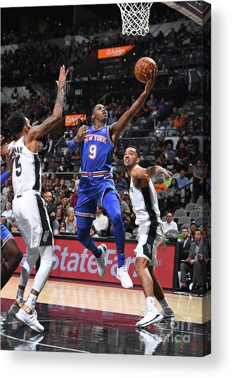 Rj Barrett Acrylic Print featuring the photograph New York Knicks V San Antonio Spurs #1 by Garrett Ellwood