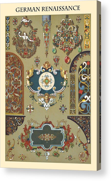 German Renaissance Acrylic Print featuring the painting Ornament-GERMAN RENAISSANCE by Racinet