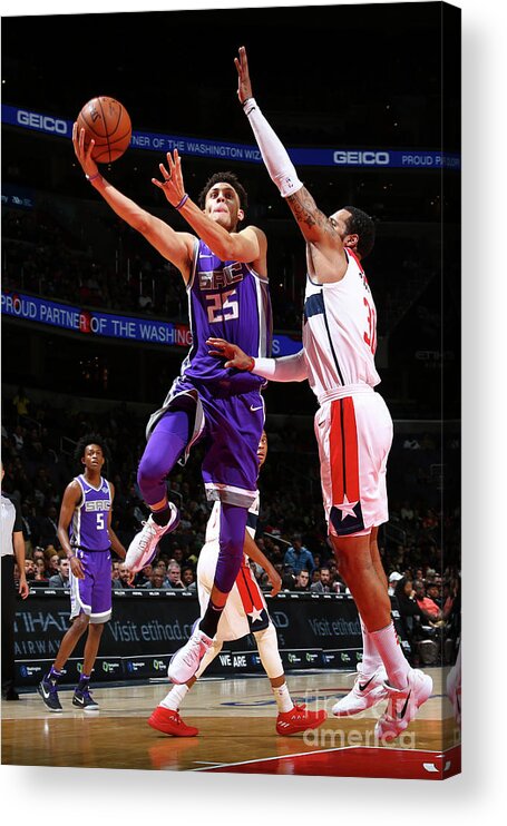 Nba Pro Basketball Acrylic Print featuring the photograph Sacramento Kings V Washington Wizards by Ned Dishman