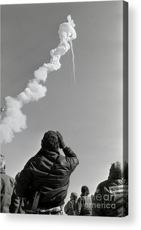 1980-1989 Acrylic Print featuring the photograph Space Shuttle Challenger Exploding #1 by Bettmann
