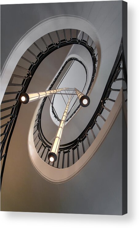 Paris Acrylic Print featuring the photograph Stairs With Lights #1 by Isabelle Dupont