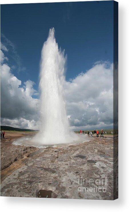 Boiling Acrylic Print featuring the photograph Strokkur Geyser Erupting #1 by F. Martinez Clavel/science Photo Library