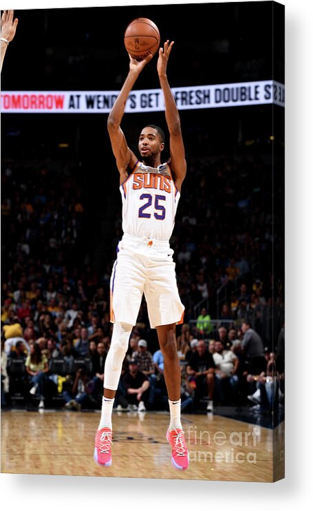 Nba Pro Basketball Acrylic Print featuring the photograph Phoenix Suns V Denver Nuggets by Garrett Ellwood