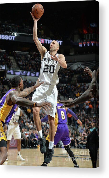 Nba Pro Basketball Acrylic Print featuring the photograph Los Angeles Lakers V San Antonio Spurs by Mark Sobhani