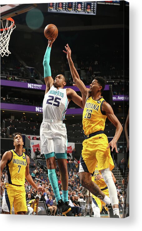 Nba Pro Basketball Acrylic Print featuring the photograph Indiana Pacers V Charlotte Hornets by Kent Smith