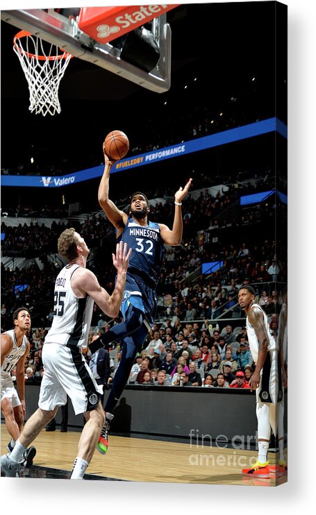 Nba Pro Basketball Acrylic Print featuring the photograph Minnesota Timberwolves V San Antonio by Mark Sobhani